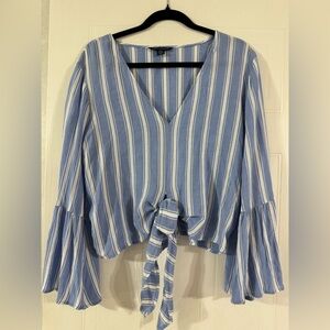 American Eagle Outfitters Blue and White Striped Blouse